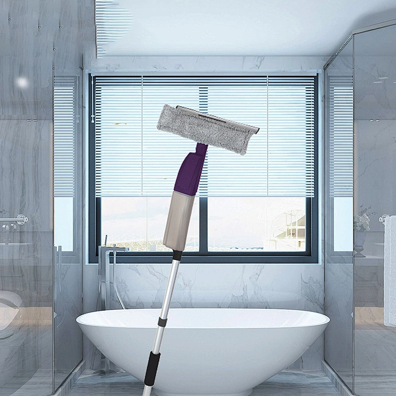 Transparent Bottle Spray Mop Easy Spray and Cleaning with Window Squeegee and Bathroom Brush