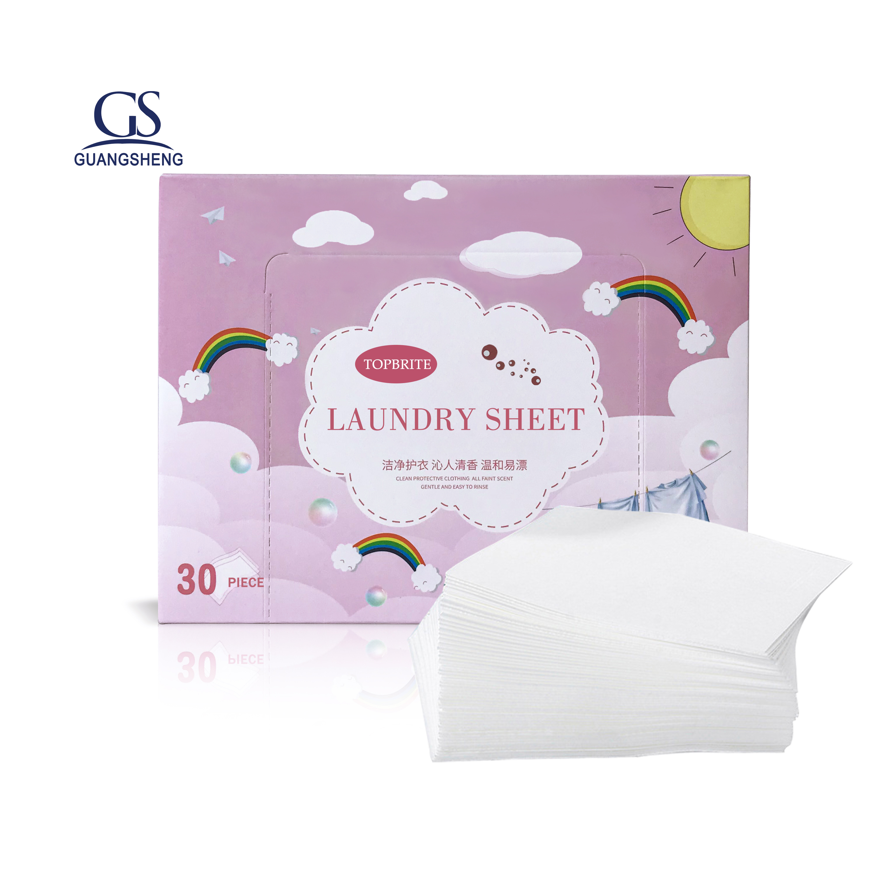 High Quality Unscented Laundry Detergent Sheets 60PCS Laundry Detergent Eco Sheets