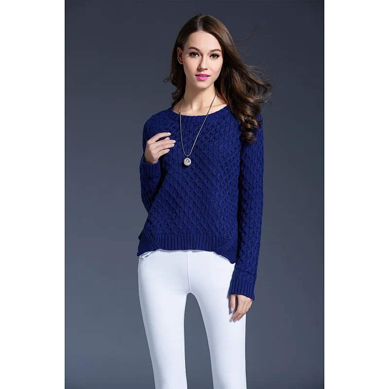 Round neck pullover knitwear slim casual clothes irregular fashion sweaters
