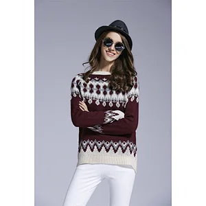 Women fashion clothes Christmas knitwear casual sweater
