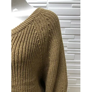 V Neck Fashion Clothes Women Pullover Sweater Casual Knitwear