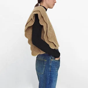 Ruffle Trims Armhole Cable custom plaid v neck argyle sweater vest women crop knitted oversize sweater vest