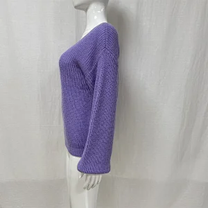 Sexy Women's V-neck Fall/Winter Loose Large Size Knitted Sweater