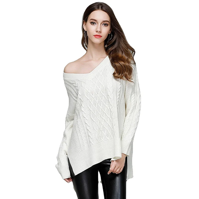 Pullover women clothing sexy v-neck fashion knitwear ladies casual sweaters