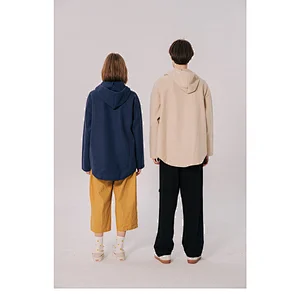 Fshion couple long sleeve 1/4 quarter zip pullover men women loose irregular hem pullover hooded sweatshirt