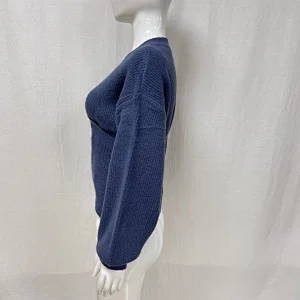 Winter lace-up solid color women's knitted sweater