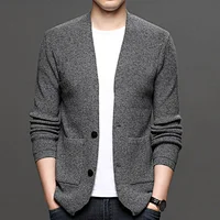 Knitted cardigan spring and autumn casual outfit men's sweater jacket