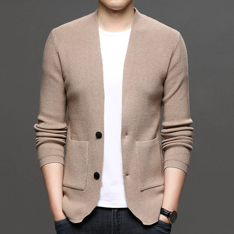 Knitted cardigan spring and autumn casual outfit men's sweater jacket