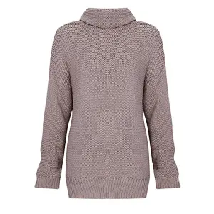 Autumn clothing women pure color turtleneck sweater casual knitted sweater in stock