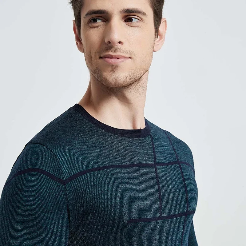 Men O Neck Pullover Sweater knitwear Men Clothes Autumn Pull Homme mens knitted wool Thin Casual Striped Sweaters