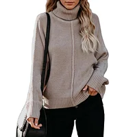 Turtleneck loose knitwear explosive style fashion women sweater clothes