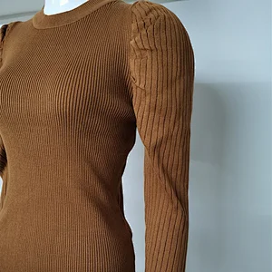 Spring Autumn Women Girls O-Neck Solid Color Long Sleeve T-Shirt Casual Knit Tops