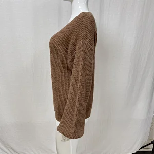 Sexy Women's V-neck Fall/Winter Loose Large Size Knitted Sweater