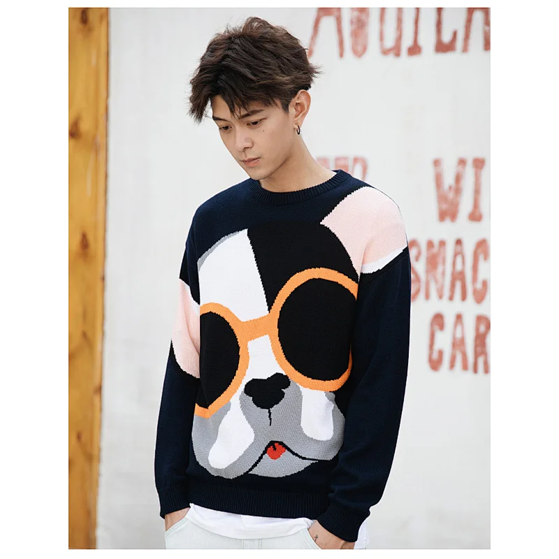 Causal apparel custom logo men long sleeve sweater knit china acrylic men sweaters sweatsuit