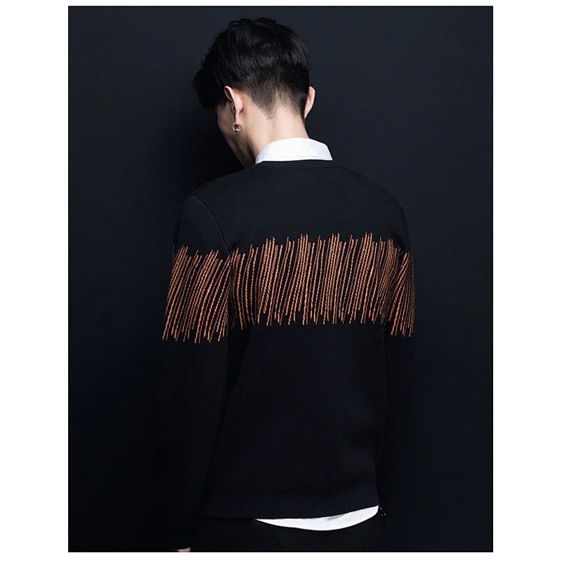 fashion clothes mens black plain sweater warm top designer long sleeve pullover men sweaters