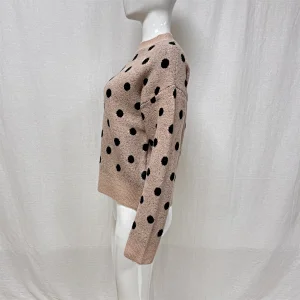 Winter long-sleeved polka-dot jacquard knitted sweater for ladies