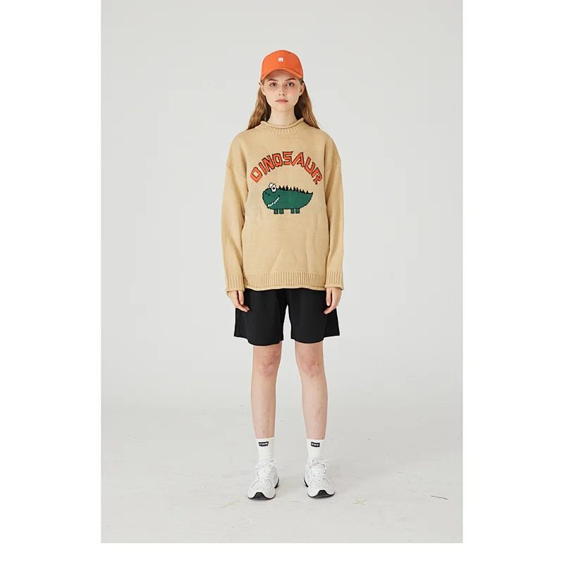 Wholesale winter long sleeve cartoon jacquard sweaters for women and men pullover sweater custom