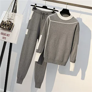 Long two piece sweater sets women clothing knit casual women two piece sweater set