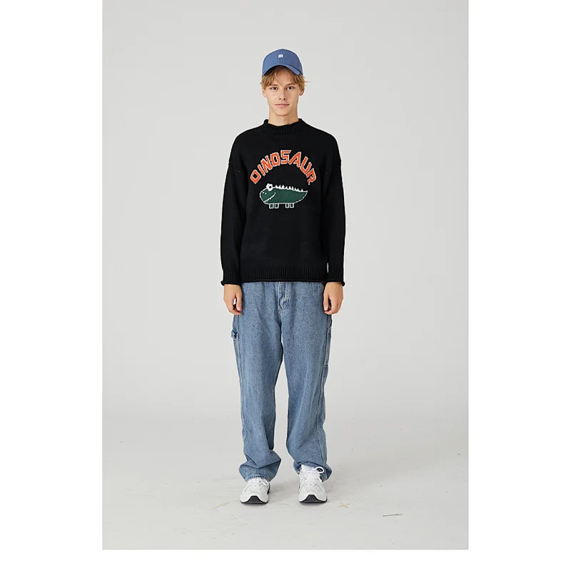 Wholesale winter long sleeve cartoon jacquard sweaters for women and men pullover sweater custom