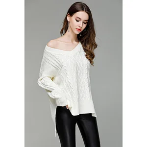 Pullover women clothing sexy v-neck fashion knitwear ladies casual sweaters