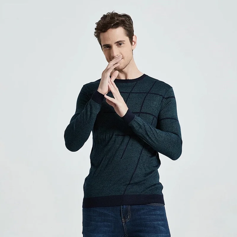 Men O Neck Pullover Sweater knitwear Men Clothes Autumn Pull Homme mens knitted wool Thin Casual Striped Sweaters