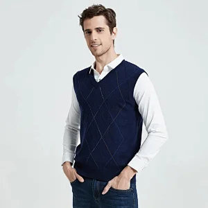 Casual Angola V Neck Sleeveless men sweater vest Men Clothes Autumn Winter Knitted men Cashmere Wool Vest Sweater