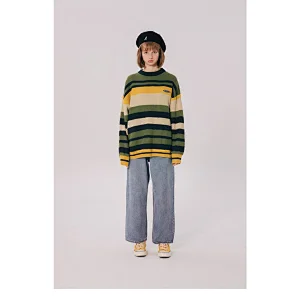 Wholesale high quality fall pullover knitted acrylic sweaters men stripe long sleeve knit sweater