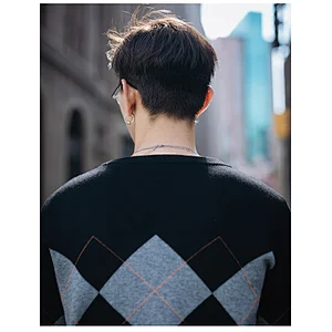 Men sweater custom logo knit long sleeve diamond pattern jumper knitted casual pullover men sweaters