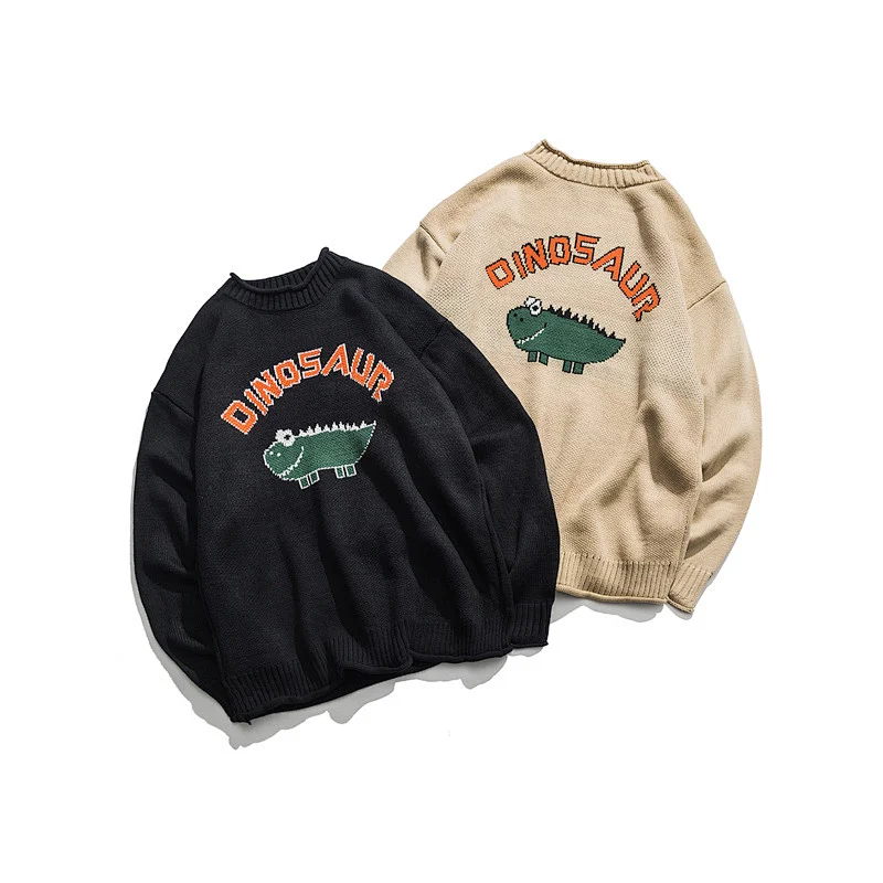Wholesale winter long sleeve cartoon jacquard sweaters for women and men pullover sweater custom