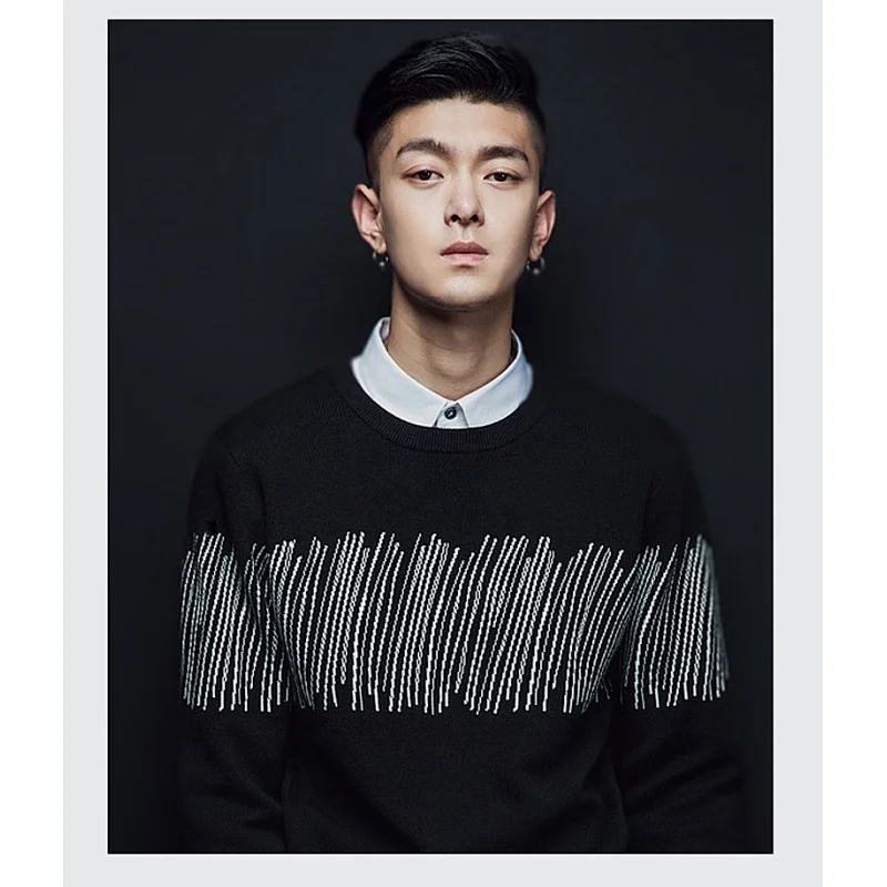 fashion clothes mens black plain sweater warm top designer long sleeve pullover men sweaters
