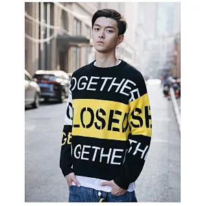 Men custom long sleeve knitwear pullover sweaters crew neck mens sweaters knitwear