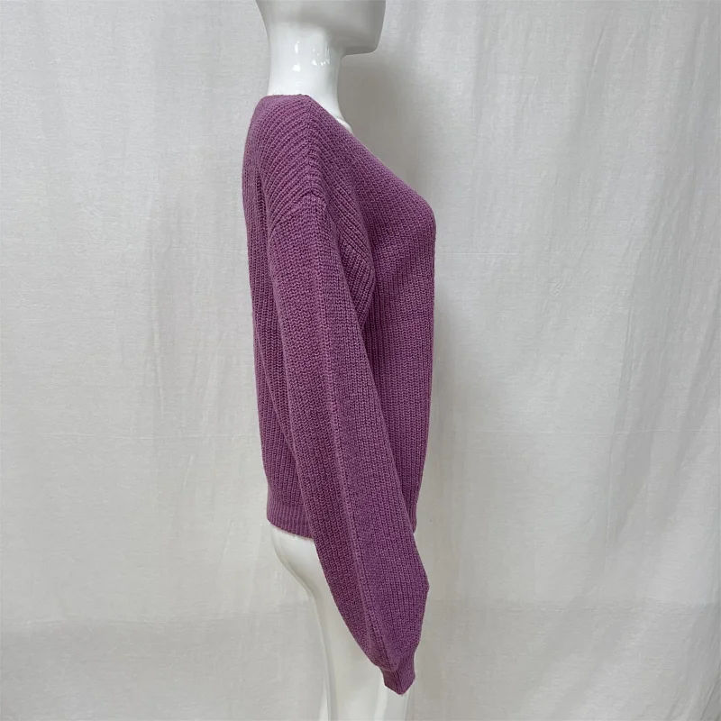 Sexy Women's V-neck Fall/Winter Loose Large Size Knitted Sweater