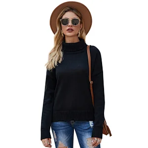 Women apparel sexy backless sweater winter turtleneck fashion casual knitwear
