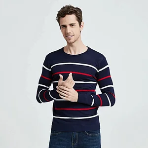 O Neck Men Pullover sweater knitwear Autumn Winter Cashmere Wool Sweater man Casual Striped Men basic sweater