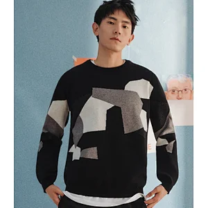 New man winter long sleeve knitwear jumpers sweaters oem round neck pullover merino man sweater