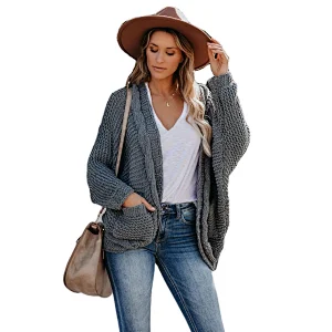 Explosive cardigan fashion clothes women large size thick stitch sweater coat