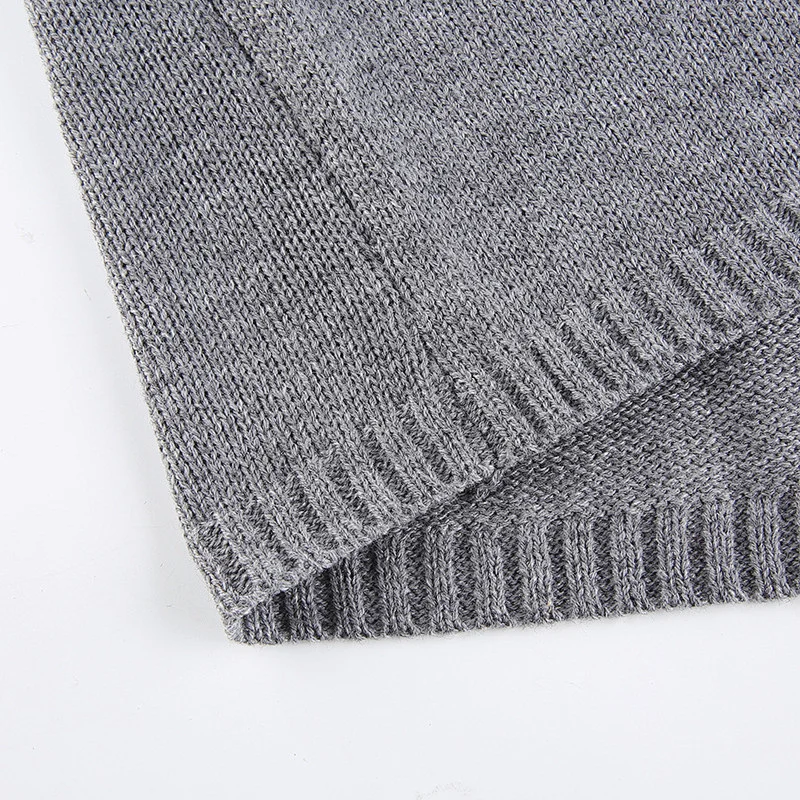 Women's classic print fringe winter sweater V-neck loose woolen ladies vest sweaters