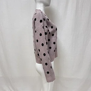 Winter long-sleeved polka-dot jacquard knitted sweater for ladies
