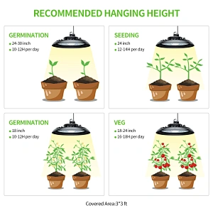 100W Led Grow Light Highbay Round Shape For Indoor Plant Grow