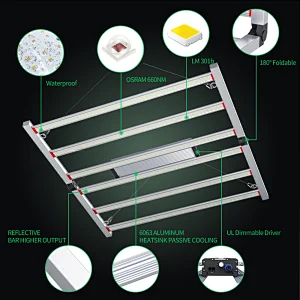 Foldable LED Grow Light Bar New IP65 680W Dimmable Waterproof Full Spectrum LED Grow Bar