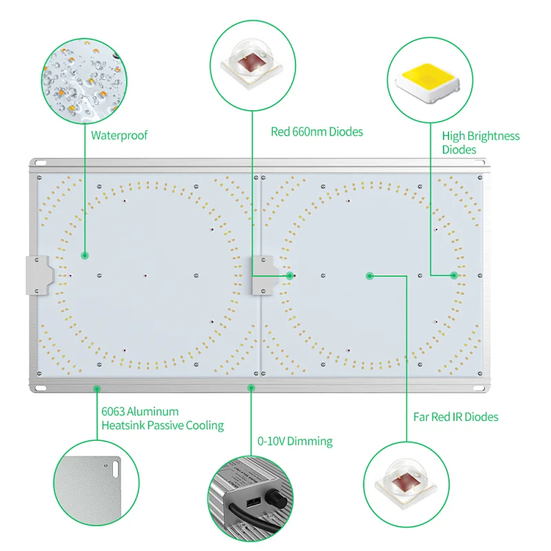Patented 100W 200W 300W board LED Grow Light with Uniform Light Distribution