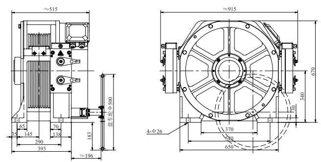 TorinDrive GTW10  Elevator Traction Machine DRAWING