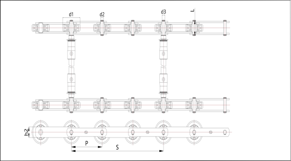 Escalator Step chain with Solid Shaft