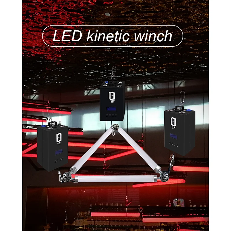 led kinetic light 6M Artnet DMX stage light lifting system control led triangle tube light
