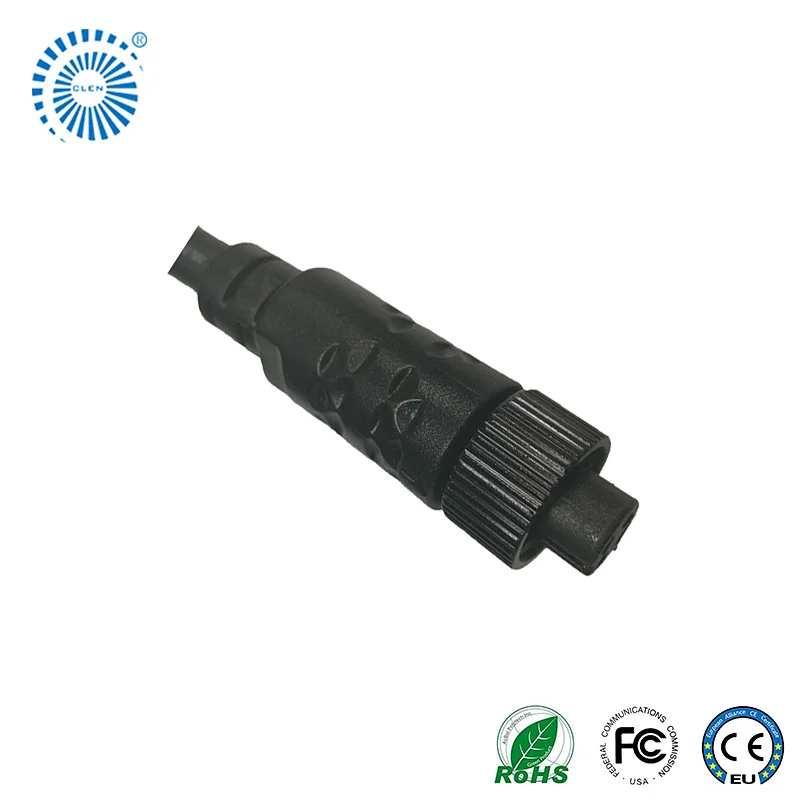 0.5m led extention cable  connectable audio  black color rubber extention
