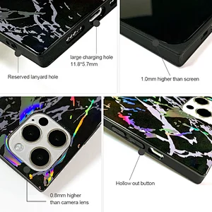 aikusu wholesale tpu phone case holographic for iphone 12 pro shockproof tpu pc phone case