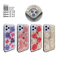 aikusu Wholesale cheap price pressed real dried flower phone case for iphone 12 pro SE case for iphone 12 mini back cover