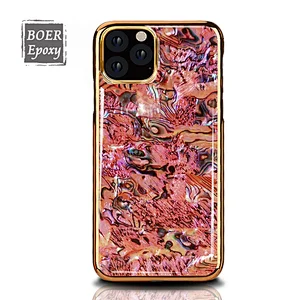 For iPhone 11 hard PC phone case epoxy real conch shell fantastic design