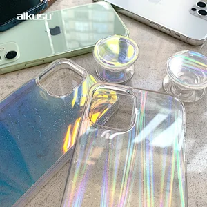 New 2021 holographic phone case glitter TPU PC cases for iPhone 12 young girl mobile phone bags & cases