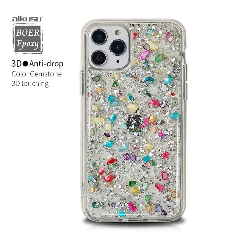 2020 new arrivals aragonite stone phone cases transparent tpu pc for iphone 11 pro